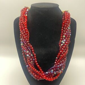 Avon Tonal burgundy Multi-Strand Necklace NIB VINTAGE never worn